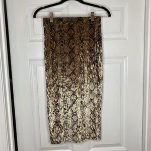 Snakeskin Midi Skirt